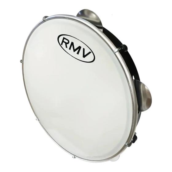RMV 10インチ　パンデイロ　プラヘッド Pandeiro Profissional Rmv 10 Polegadas Preto Pele Leitosa