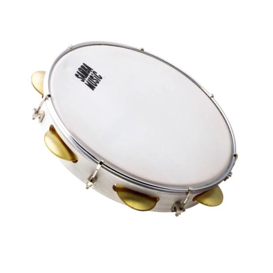 Imagem de Pandeiro Samba Music (By PHX) 10" PD10LE BRW Branco Wood - Pele Leitosa