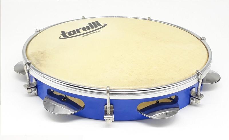 Imagem de Pandeiro Torelli 10 Em Abs Azul Pele Animal Tp300