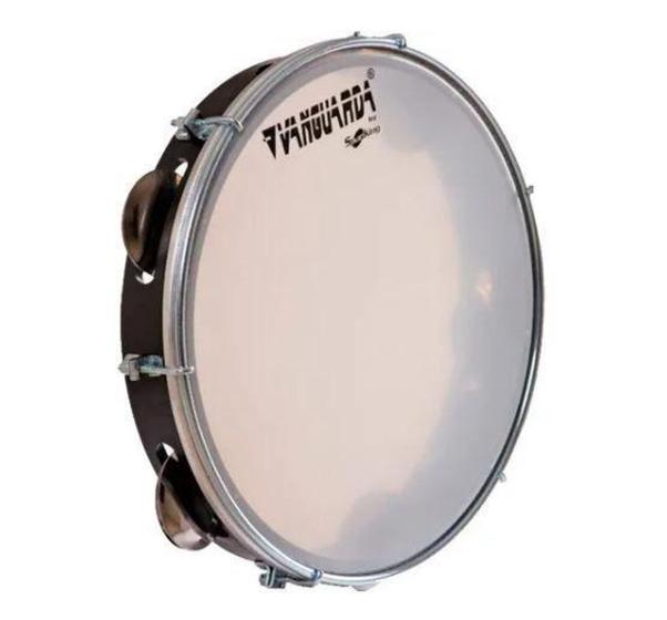 Imagem de Pandeiro Vanguarda 10 ABS Preto Pele Leitosa Spanking