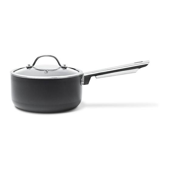 Imagem de Panela antiaderente com tampa de vidro 16cm curry preto 1,45l brinox 7072/155