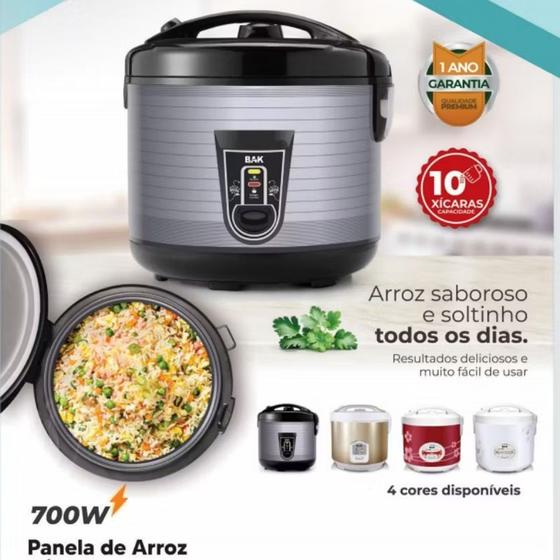 Imagem de Panela Arroz Eletrica 10 Xicaras Inox 700w 1 ano de garantia 110V