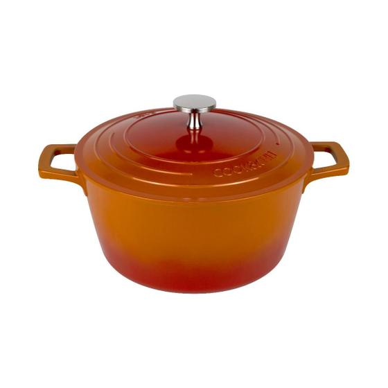 Imagem de Panela Caçarola 20cm Revestimento Cerâmica Antiaderente Fundo Indução Cook&Chef 2,5L Mimo Style Laranja