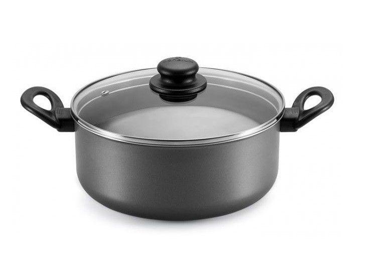 Panela Caçarola 26cm antiaderente 6,7L Classic Grafite com tampa de vidro Panelux Menor preço em Panela Caçarola 26cm antiaderente 6,7L Classic Grafite com tampa de vidro Panelux
