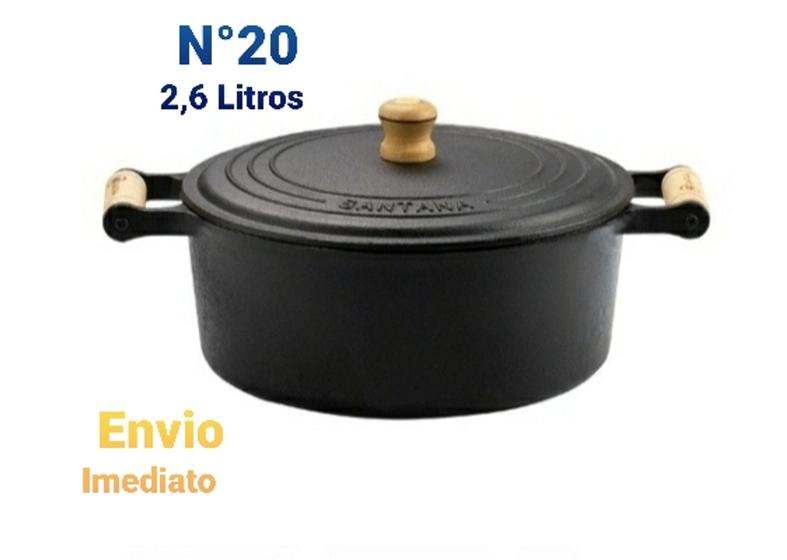 Imagem de Panela Caçarola De Ferro N20  2,6 Litros Com Tampa Ferro Envio Imediato