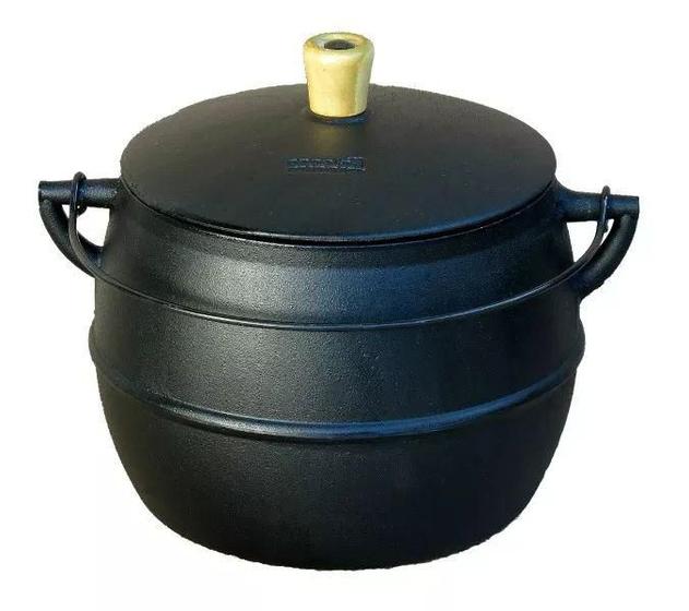 Panela Caldeirão Bojudo Ferro Fundido C/Tampa de Ferro Panela Mineira 2,0 Litros Menor preço em Panela Caldeirão Bojudo Ferro Fundido C/Tampa de Ferro Panela Mineira 2,0 Litros