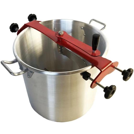 Imagem de Panela Caldeirão Misturadeira Manual 21 litros Saro de Aço Carbono para Doces e Salgados