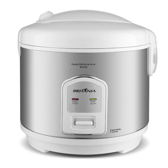 Panela de arroz Britânia preta com tampa transparente