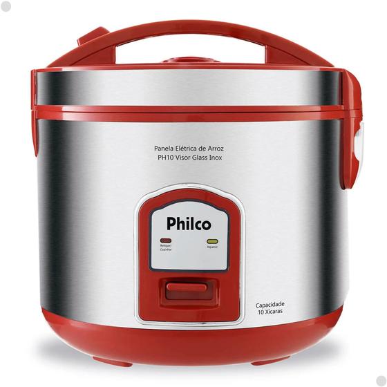 Imagem de Panela de arroz ph10v  philco  10x vermelha inox  127v