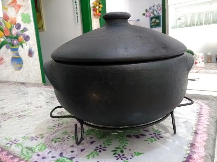 Panela De Barro Capixaba - Capacidade 5 Litros + Suporte Menor preço em Panela De Barro Capixaba - Capacidade 5 Litros + Suporte