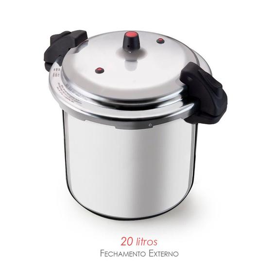 Panela de Pressão 20 litros Profissional com Fechamento Externo Menor preço em Panela de Pressão 20 litros Profissional com Fechamento Externo