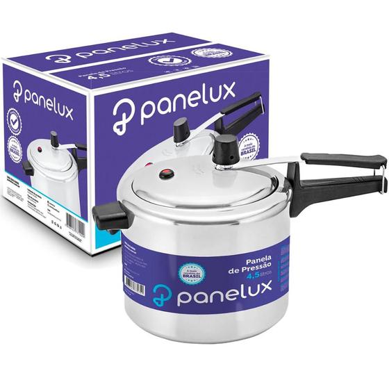 Panela de Pressão 4,5 Litros Classic Polida Alumínio Fechamento Interno Cabo Alça Baquelite Panelux Menor preço em Panela de Pressão 4,5 Litros Classic Polida Alumínio Fechamento Interno Cabo Alça Baquelite Panelux