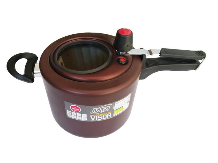 Imagem de Panela De Pressão 4,5L Com Visor Grande Cor Chocolate Mta