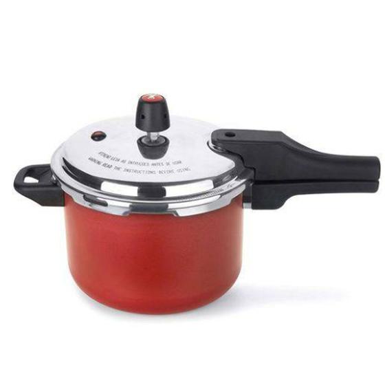 Panela de Pressão 4,5L de Alumínio Multiflon Antiaderente com 4 Sistemas de Segurança Vermelho Quartzo Menor preço em Panela de Pressão 4,5L de Alumínio Multiflon Antiaderente com 4 Sistemas de Segurança Vermelho Quartzo