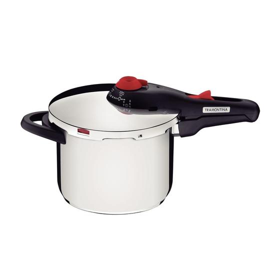Menor preço em Panela De Pressão 6l Tramontina Aço Inox Fundo Triplo Solar
