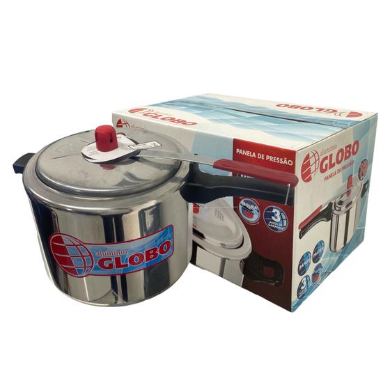 Panela de Pressão Alumínio 10 Litros Globo 3 anos de Garantia Menor preço em Panela de Pressão Alumínio 10 Litros Globo 3 anos de Garantia