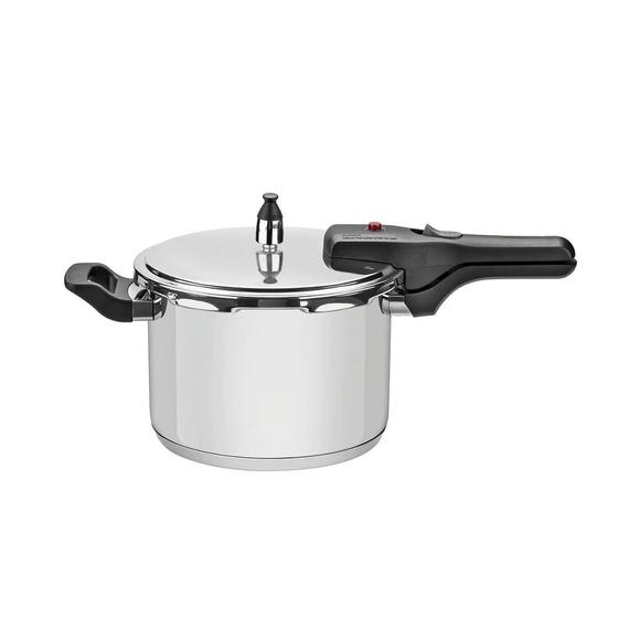 Imagem de Panela de pressao brava 6l aco inox com fundo triplo tramontina 62416220