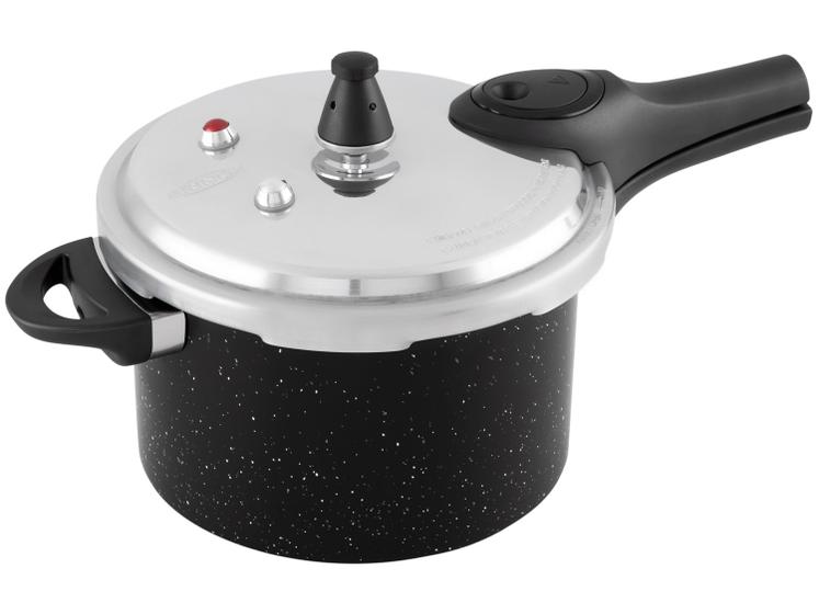 Panela de Pressão Brinox 4,2L Preta Fechamento Externo Ceramic Life Pressure