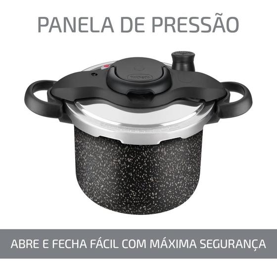 Imagem de Panela de Pressão Clipso Stone Pro 4,5L Fechamento Externo