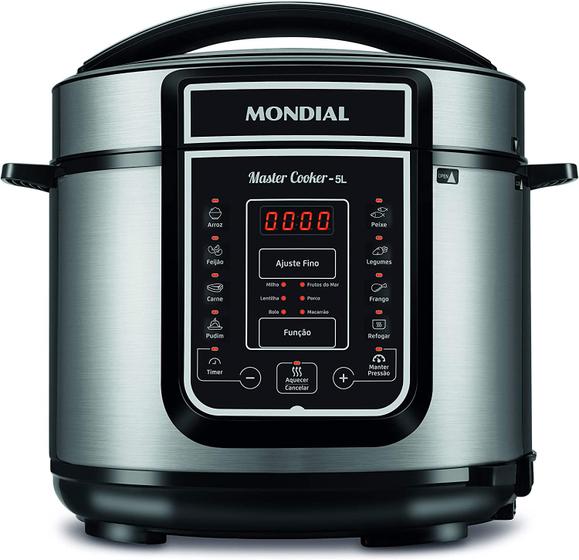 Imagem de Panela de Pressão Elétrica Digital Mondial - Master Cooker Preta PE-38 900W 5L Timer