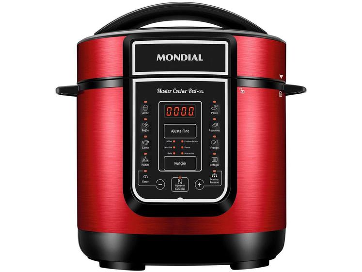 Imagem de Panela de Pressão Elétrica Digital Mondial  - Master Cooker Red PE-41 700W 3L Timer
