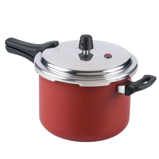 Imagem de Panela De Pressão Fechamento Externo Vermelho Alumínio Nacional 4,5l