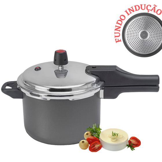 Panela de Pressão Fundo Indução Antiaderente Ultra6 Multiflon 4,5L Menor preço em Panela de Pressão Fundo Indução Antiaderente Ultra6 Multiflon 4,5L