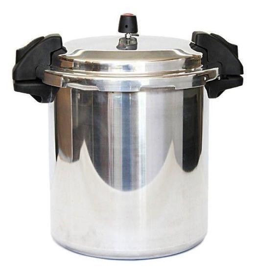 Panela De Pressão Polida 24L Fechamento Externo Profissional - Nacional Imagem de Panela De Pressão Polida 24L Fechamento Externo Profissional