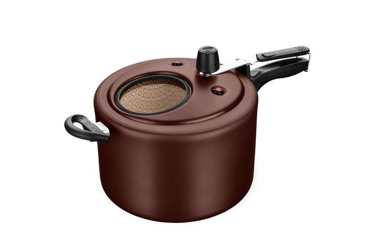 Imagem de Panela de pressão superior mta com visor chocolate 8,0l