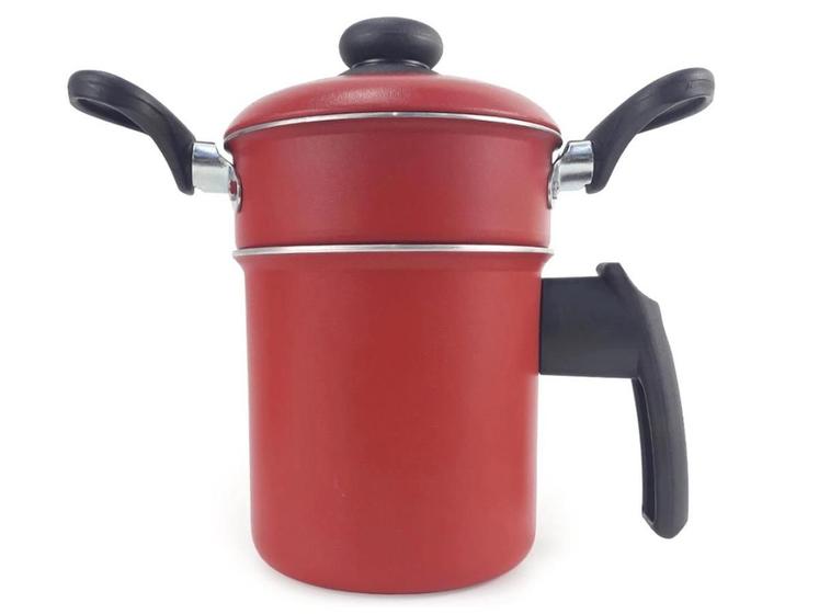 Panela Dona Chefa Cuscuzeiro Individual Para Uma Pessoa Corpo Tampa Composto Alumínio Alça Baquelite Menor preço em Panela Dona Chefa Cuscuzeiro Individual Para Uma Pessoa Corpo Tampa Composto Alumínio Alça Baquelite