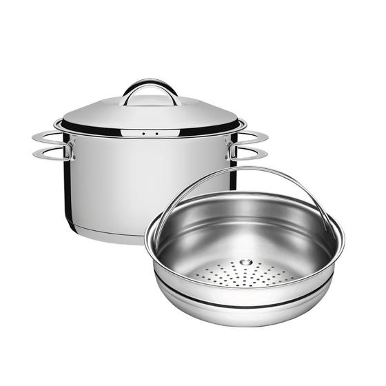 Panela e Cuscuzeira Inox Solar Tramontina 20cm para Cozimento a Vapor ...