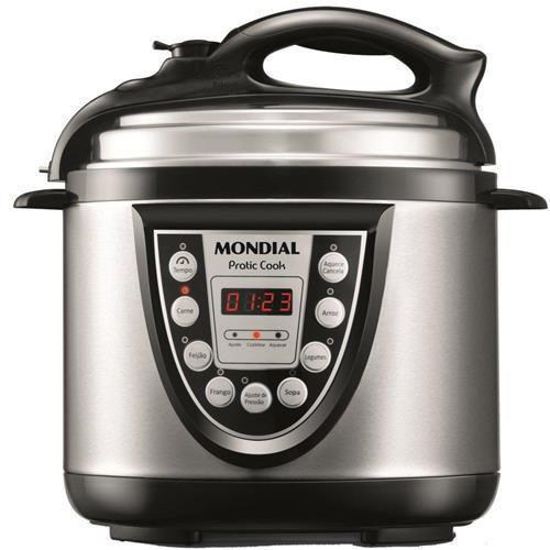 Imagem de Panela Elétrica de Pressão Mondial Pratic Cook 4L Pe-09  Preto/Inox - 110V