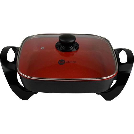 Panela Elétrica Quadrada 4L Fun Kitchen - 127v Menor preço em Panela Elétrica Quadrada 4L Fun Kitchen - 127v