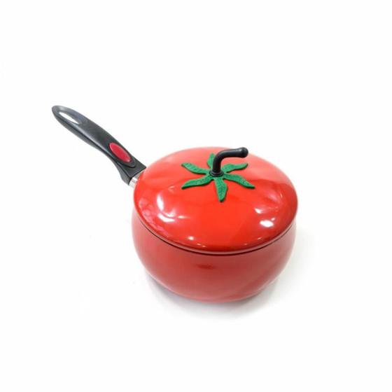 Imagem de Panela Esmaltada Antiaderente Em Formato De Tomate