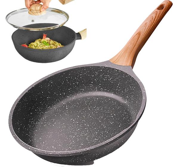 Panela Frigideira Antiaderente De Cerâmica Reforçado Com Tampa De Vidro Menor preço em Panela Frigideira Antiaderente De Cerâmica Reforçado Com Tampa De Vidro
