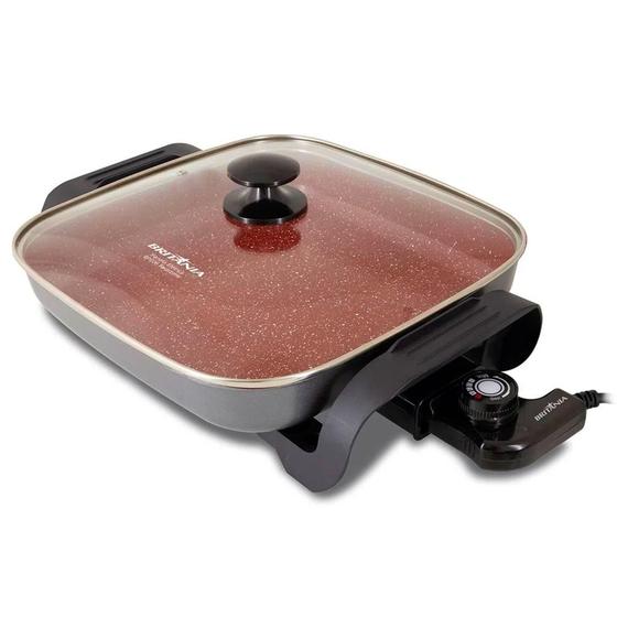 Panela Frigideira Grill Elétrica Redstone Cerâmica Britânia 110V Menor preço em Panela Frigideira Grill Elétrica Redstone Cerâmica Britânia 110V
