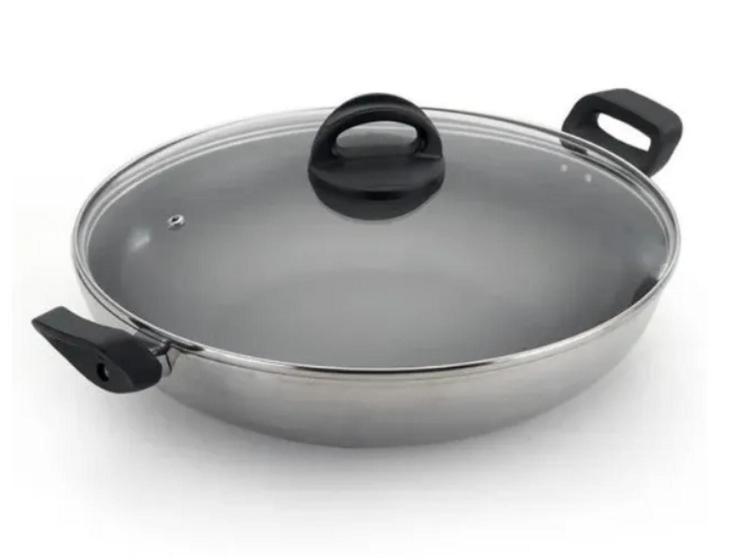 Imagem de Panela Frigideira Wok 28cm Antiaderente 3,3l Teflon C/ Tampa