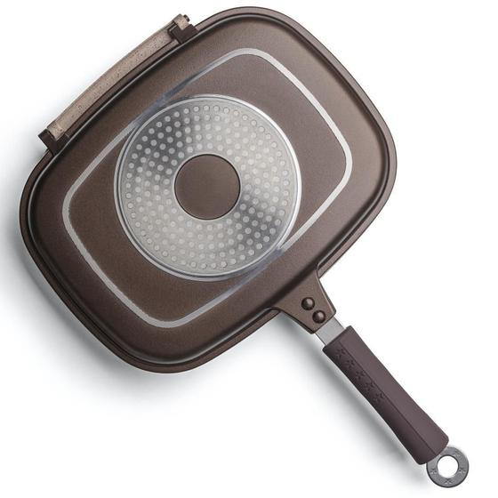 Panela Grill Frigideiras Duplo Indução Ceramico 3,2L Belga Menor preço em Panela Grill Frigideiras Duplo Indução Ceramico 3,2L Belga