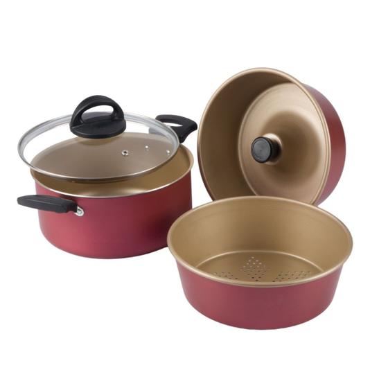 Panela Multiuso 3 Em 1 Antiaderente 20cm Cereja Nacional - Alumínio Nacional