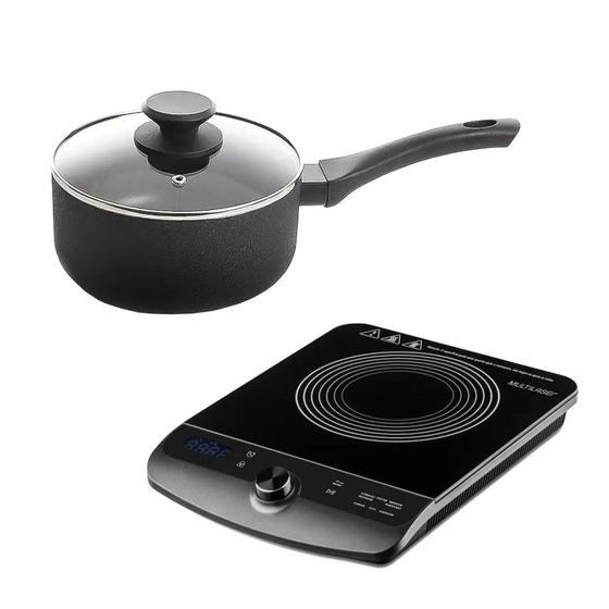 Panela Oster com Tampa em Vidro Cinza + Cooktop de Indução Portátil
