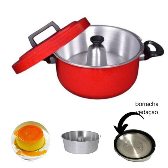 Panela para pudim meia pressão pudinheira assa rápido Menor preço em Panela para pudim meia pressão pudinheira assa rápido