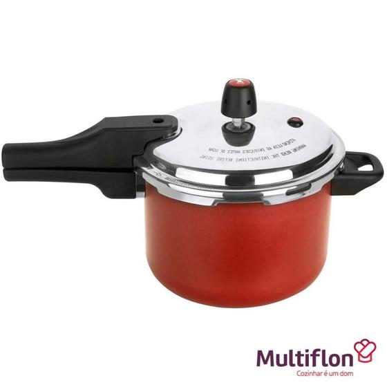 Imagem de Panela Pressão Multiflon Quartzo Antiaderente 4,5L Vermelha