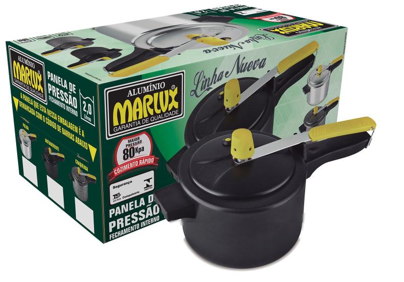 Panela Pressão Pequena Marlux Antiaderente 2 litros Teflon Preta Menor preço em Panela Pressão Pequena Marlux Antiaderente 2 litros Teflon Preta
