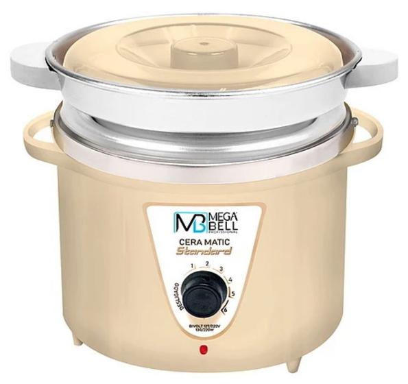 Imagem de Panela Termocera para Depilação Standard 900g Bivolt Com Refil Bege - Mega Bell