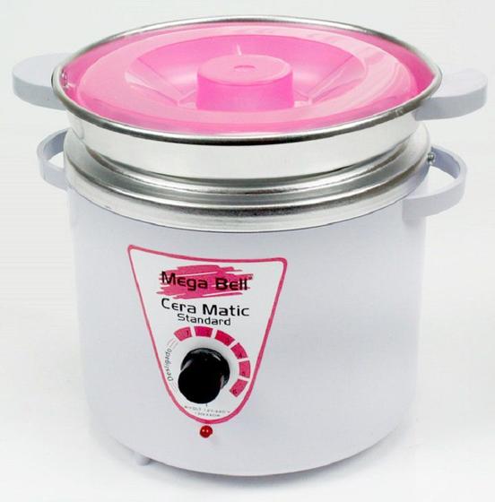 Imagem de Panela Termocera para depilação Standard 900g Bivolt Com Refil Branca Com Rosa