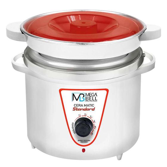 Imagem de Panela Termocera para Depilação Standard 900g Bivolt Com Refil Branco com Vermelho