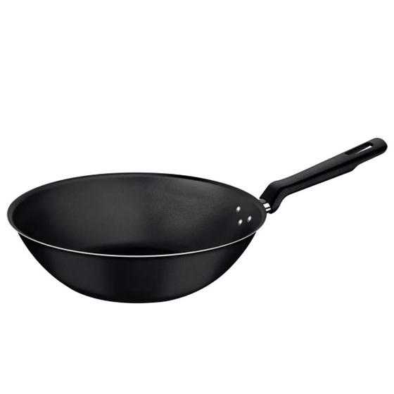 Imagem de Panela Wok 28cm 3,6L Tramontina Loreto em Alumínio com Revestimento Interno e Externo Antiaderente Starflon Max Grafite