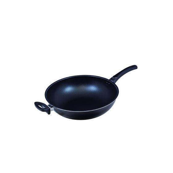 Imagem de Panela Wok Alumínio Prensado Antiaderente Ergonômica 32Cm U