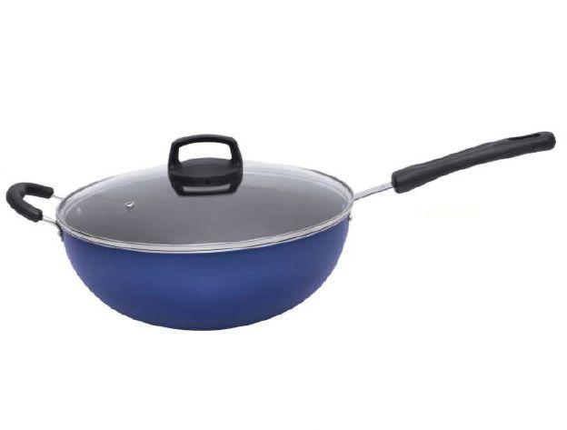 Imagem de Panela Wok Antiaderente Grande Profissional 28Cm Com Tampa