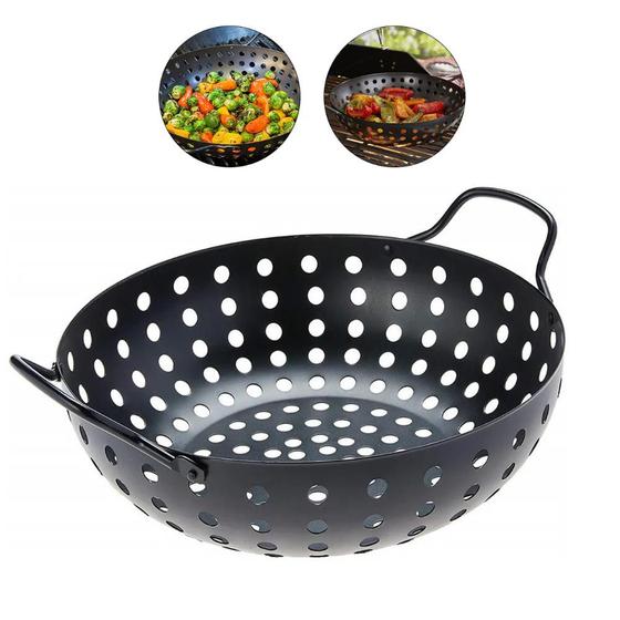 Imagem de Panela Wok Antiaderente Grelhar Churrasqueira Churrasco Alimentos Legumes Frutas Cozinha Prana